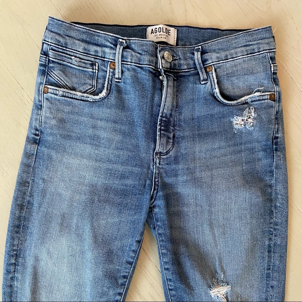 Agolde Sophie Ripped High Waist Crop Jean In Spell - Picture 6 of 13